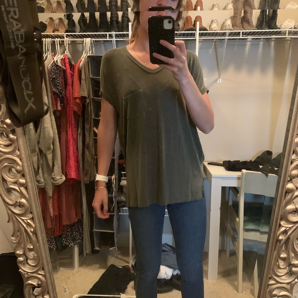 Green flowy T-shirt
